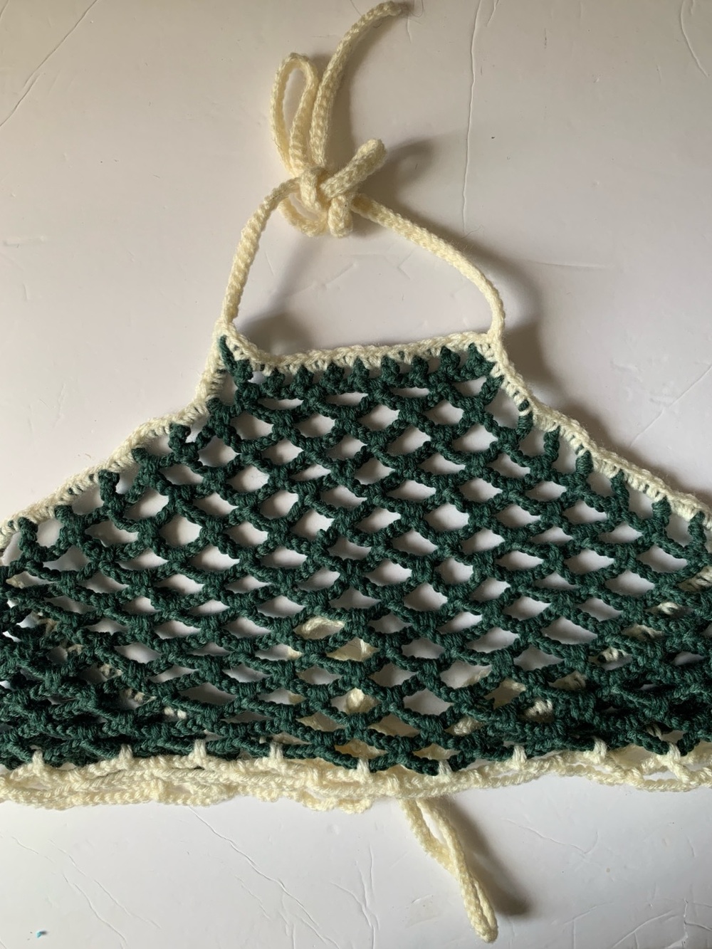 Green Crochet Halter Swim Coverup